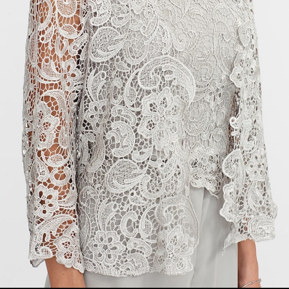Elegant Light in the box  Silver Lace 3 piece pant set